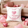 thumbnail image 1 of Uutvery Valentine's Day Heart Throw Pillow Cover, Romantic Gift for Couples, Pinky Polyester Sofa Couch Cushion, Soft Bedroom Living Room Decor, 17.71x17.71 Inches, 1 of 6
