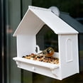 thumbnail image 1 of Uutvery Window Bird Feeder, White Plastic Food Dispenser with Suction Cup, Indoor Outdoor Bird Watching Feeder, 6.29x5.90x3.14 Inches, 1 of 6