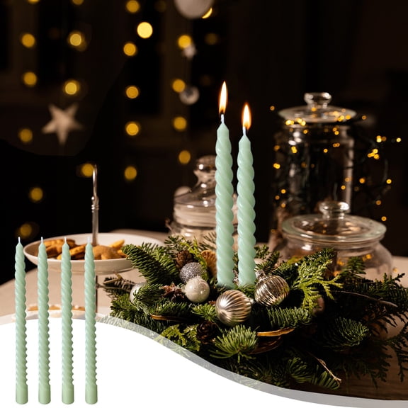 Uutvmp 10 Inch Spiral Taper Candles for Home Decoration, 4 Pack Candlesticks for Dinner Party Wedding Holiday Spring