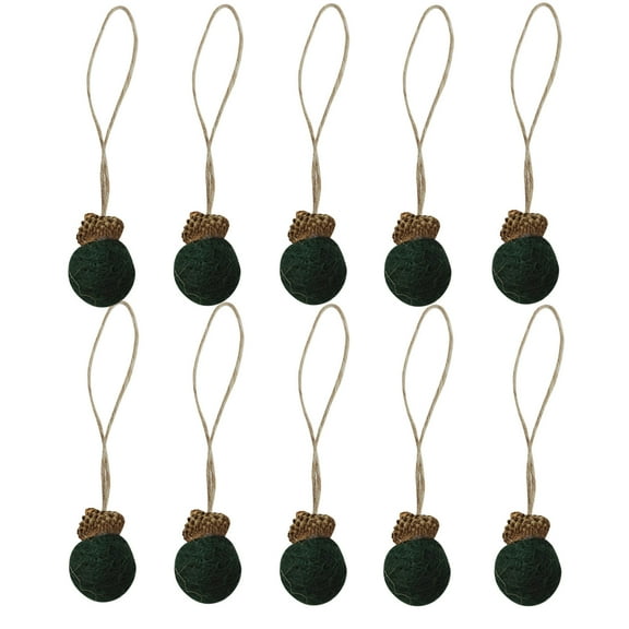 Uutvmp 10 Pcs Fall Felt Acorn Ornament Hanging Wool Ball with Rope for Fall Tree Ornament Thanksgiving Xmas Decor