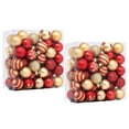 thumbnail image 1 of Uutvmp 100Pcs Christmas Balls, 1.57" Christmas Tree Decoration Ornaments for Xmas Tree Holiday Wreath Garland Decor Ornaments, Red and Gold, 1 of 9