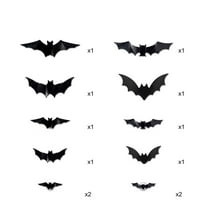 Uutvmp 12pcs 3D Bats Stickers, Halloween Party Supplies Waterproof Scary Bats Wall Decals DIY Home Window Decor, Removable Bats Stickers for Indoor Outdoor Halloween Wall Decoration