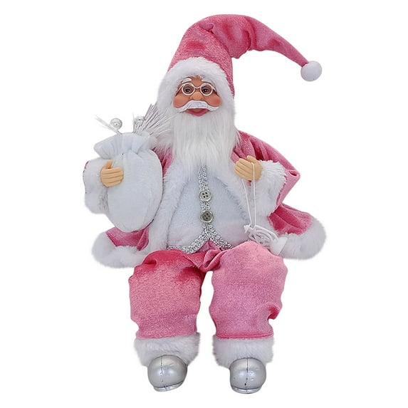 Uutvmp 13 Inch Santa Figurines Doll, Christmas Sitting Santa Claus Decoration for Room Fireplace Tabletop Centerpieces Window Display Props Figure Ornament