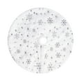 thumbnail image 1 of Uutvmp 15 Inch Mini Christmas Tree Skirt, White with Silver Snowflake Tree Mat Faux Fur Plush Xmas Tree Skirt for Christmas Holiday Party Indoor Outdoor Home Decoration, 1 of 7