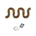thumbnail image 1 of Uutvmp 16.4FT Prelit Christmas Tinsel Garland, Multicolor Metallic Twist Tinsel Garland with LED Lights, Battery Operated Hanging Garland Decoration for Christmas Tree Stairs Decoration, 1 of 6