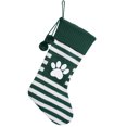 thumbnail image 1 of Uutvmp 16.8Inch Large Knit Christmas Stockings with Poms, Bulk Stripe Personalized Knitted Dog Paw, Christmas Stocking Rustic Fireplace Xmas Tree Decorations Holiday Party Decor, Green, 1 of 6