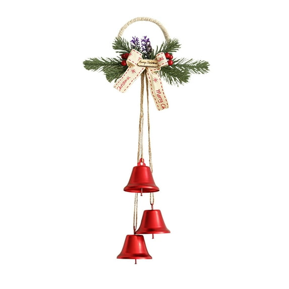 Uutvmp 16.9 Inch Vintage Christmas Hanging Bells, Christmas Metal Jingle Bell Wreath Ornament, Christmas Hanging Wreath for Indoor Outdoor Wall Decor, Christmas Decoration Bells Hanging