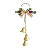Uutvmp 16.9 Inch Vintage Christmas Hanging Bells, Christmas Metal Jingle Bell Wreath Ornament, Christmas Hanging Wreath for Indoor Outdoor Wall Decor, Christmas Decoration Bells Hanging