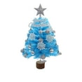 thumbnail image 1 of Uutvmp 17.7" Blue Mini Christmas Tree Artificial Tabletop Christmas Tree with Silver Ornaments Balls Star Tree Topper and Merry Christmas Sign, Small Xmas Trees for Home Party Table Centerpieces, 1 of 6