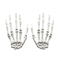 Uutvmp 2 Pair Halloween Skeleton Hands - Realistic Plastic Skeleton Fake Zombie Hands for Halloween Scary Props Halloween Decoration Haunted House Decor
