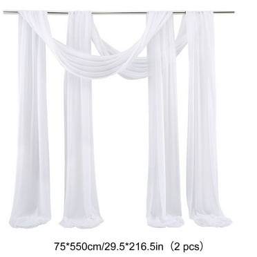 Uutvmp 2 Panels Wedding Arch Draping Fabric Sheer Chiffon Wedding Arch Drapes Outdoor Curtain Backdrop for Wedding Ceremony Party Ceiling Decoration 29.5* 216.5inch
