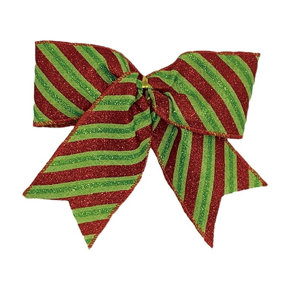 Uutvmp 2 Pcs Red Green Christmas Bows, 6 Inch Large Christmas Wreaths Bows for Tree Gift Wrapping Garland,Christmas Decoration Holiday Party Crafts Xmas Tree Ribbon Ornaments