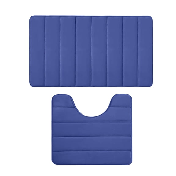 Uutvmp 2Pcs Bathroom Rugs, Ultra Soft Shower Rugs, Memory Foam Bath Mat Set, Water Absorption Non-Slip Thick Machine Washable Bathroom Carpet
