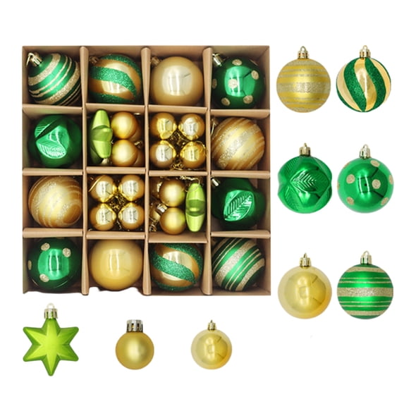 Uutvmp 42 Pieces Christmas Balls, Painted Christmas Ball, Christmas Tree Plastic Ball Christmas Tree Decorations for Hanging Festival Decorations Christmas Tree Decorations
