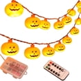thumbnail image 1 of Uutvmp 8.2ft Halloween Pumpkin String Lights, Pumpkin LED Lights, Pumpkin Decorative Lighting String, 2 Modes Battery Operated 20LED Pumpkin Lights for Halloween Decorations, 1 of 5