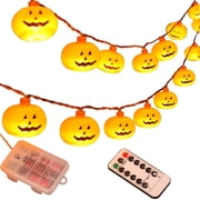 Uutvmp 8.2ft Halloween Pumpkin String Lights, Pumpkin LED Lights, Pumpkin Decorative Lighting String, 2 Modes Battery Operated 20LED Pumpkin Lights for Halloween Decorations