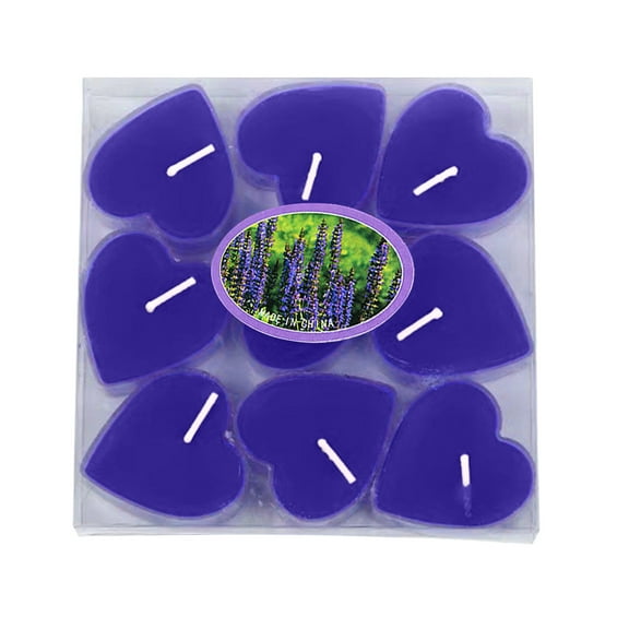 Uutvmp 9 Pack Tea Light Candles, Heart Shaped Unscented Tealight Candles, Romantic Love Smokeless Tea Lights Candles, Tea Candles for Mood, Romantic Decor, Pool, Dinners