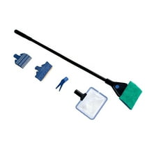 Uutvmp Aquarium Cleaning Tools, Fish Tank Cleaning Kit with Adjustable Long Handle, 5 in 1 Tools Including Fish Net, Algae Scraper