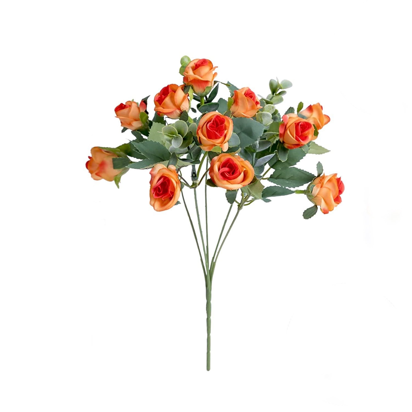 Uutvmp Artificial Flowers for Outdoors Fake Rose Silk Flowers, Orange ...