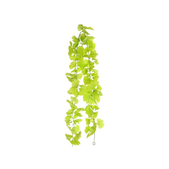 Uutvmp Artificial Ginkgo Leaf Garland, Fake Fall Leaf Vine Hanging Green Ginkgo Leaves for Home Party Christmas Thanksgiving Decoration