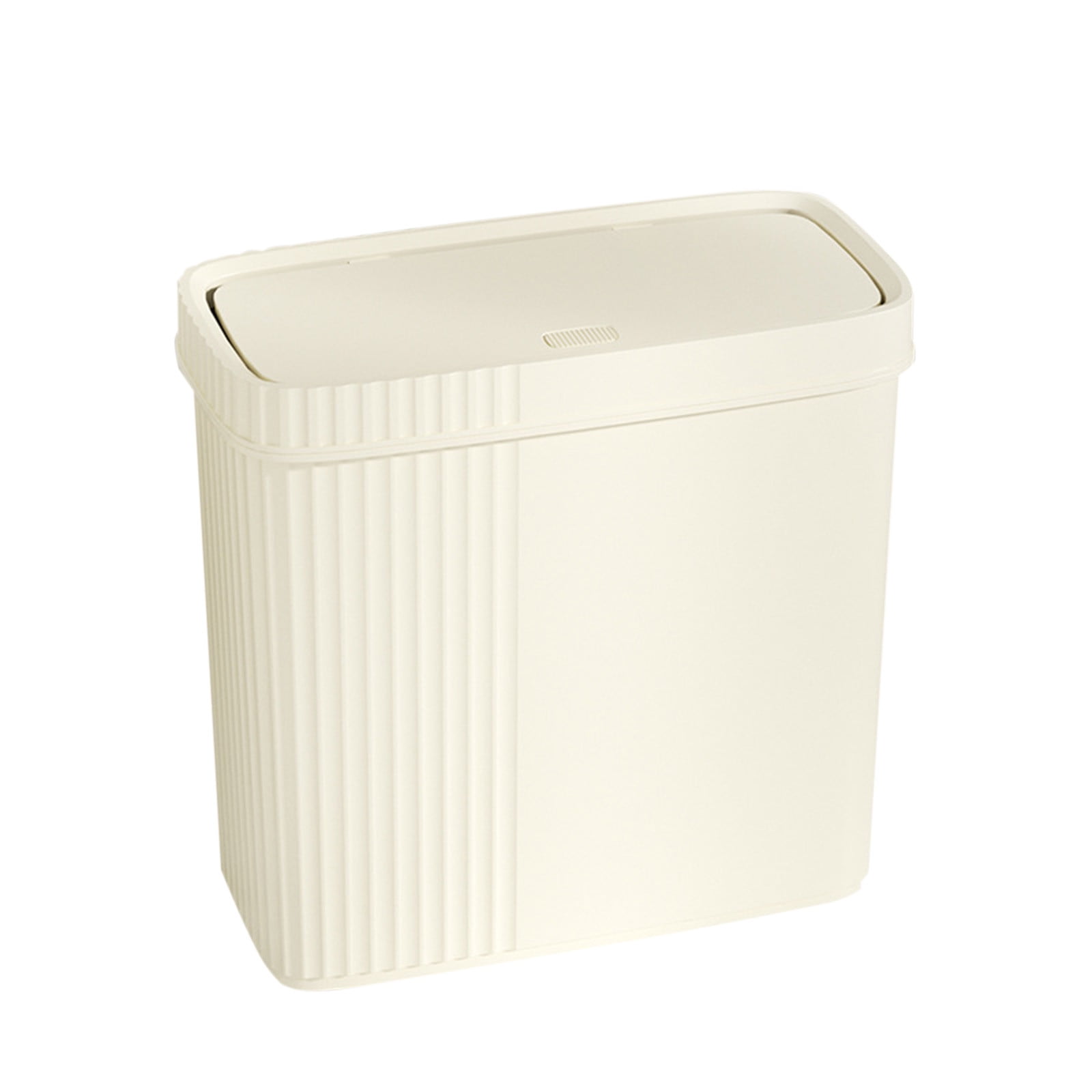 Uutvmp Bathroom Trash Can with Lid, Garbage Can with Press Lid, Plastic ...