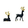 thumbnail image 1 of Uutvmp Black Reindeer Sculpture, 2Pcs Black Deer Figurines for Table Top Decor, Rustic Elk Figurine for Display Shelf, Small Cute Reindeer Statue Decor for Living Room Fireplace, 1 of 9