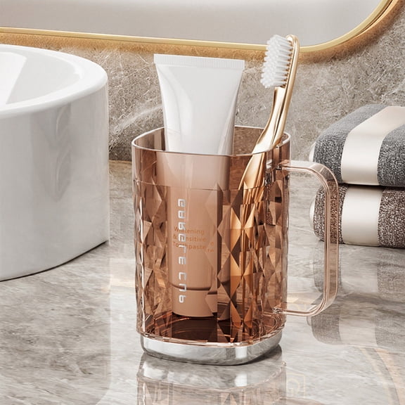 Uutvmp Brushing Cup Gargle Cup Tooth Cup Set, Toothbrush Cup with Handle High Value Couple Wash Cup Tooth Cup Transparent Mouthwash Cup