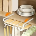 thumbnail image 1 of Uutvmp Under Cabinet Utensil Hanger, Load Bearing Under Cabinet Mug Hanger, Stainless Steel Kitchen Paper Towels Holder, Cutting Board Holder, Multipurpose Storage Rack Hanger for Bathroom, 1 of 7