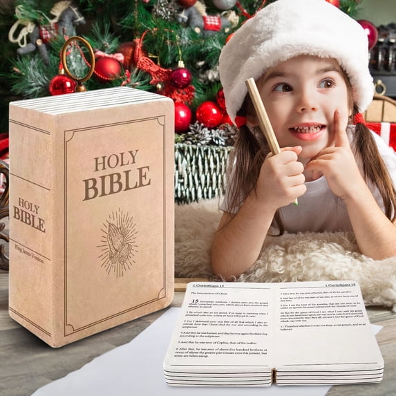 Uutvmp Children's Cartoon Plush Toy Throw Pillows, Christmas Holiday Bible Book Pillow that Opens, Home Aesthetic Room Decorative Pillow, for Bedroom Sofa Cushion Chair Couch Bed