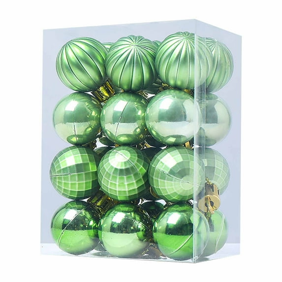 Uutvmp Christmas Ball Christmas Tree Hanging Ornaments, 24Pcs Glittering Christmas Tree Ball Ornaments Set, Shiny Christmas Baubles for Holidays Party Home Decoration
