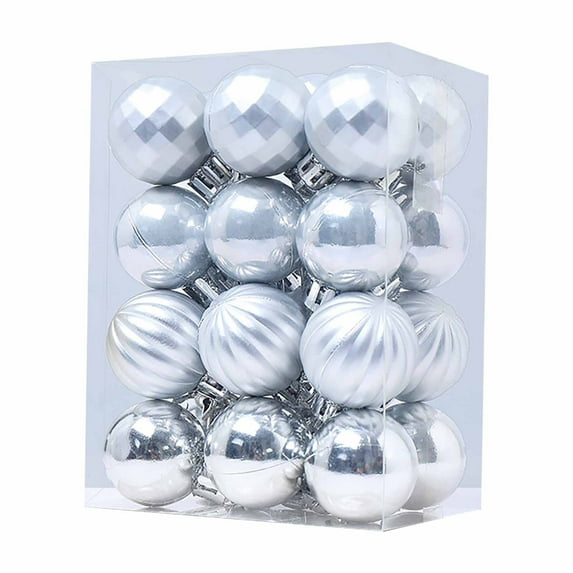 Uutvmp Christmas Ball Christmas Tree Hanging Ornaments, 24Pcs Glittering Christmas Tree Ball Ornaments Set, Shiny Christmas Baubles for Holidays Party Home Decoration