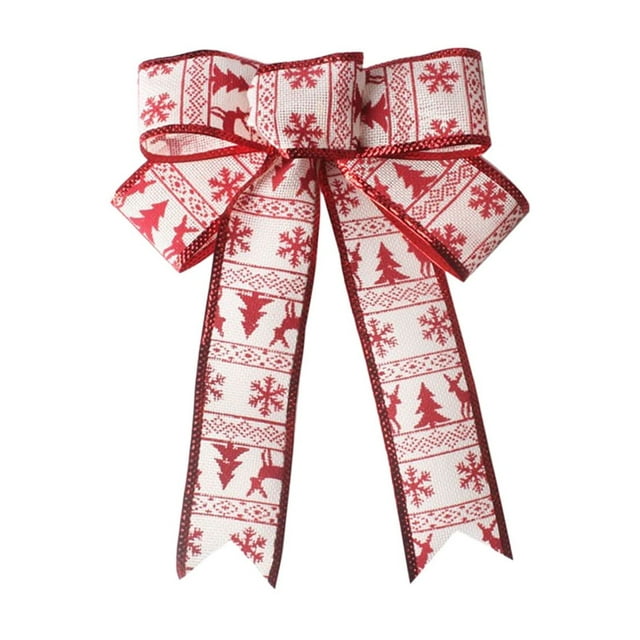 Uutvmp Christmas Bows, Buffalo Plaid Bow Checkered Ribbon Bow with Pine Cone, Christmas Tree Decoration Bows for Christmas Parties Christmas Trees Indoor Crafts