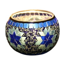 Uutvmp Christmas Decorations, Colored Glass Candlestick Holders, Candle Holder for Candlelight Dinner Christmas Ornaments, Christmas Party Decorations Party Supplies