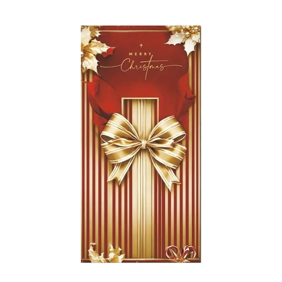 Uutvmp Christmas Door Cover Decoration, Large Bowknot Xmas Door Hanging Cover, Christmas Bowknot Hanging Ornament Home Front Door Hanging Pendant Winter Holiday Party Decor