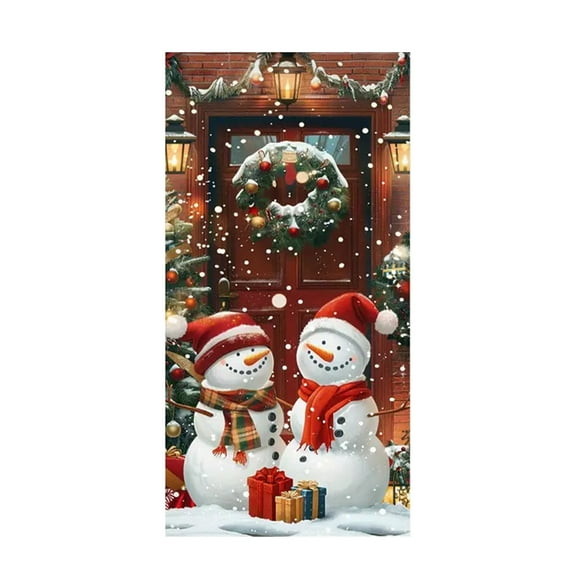 Uutvmp Christmas Door Cover Decoration, Large Snowman Xmas Door Hanging Cover, Christmas Snowman Hanging Ornament Home Front Door Hanging Pendant Winter Holiday Party Decor