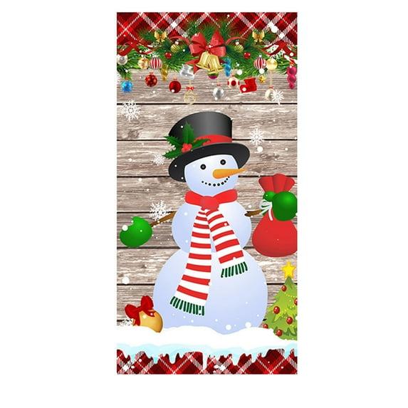 Uutvmp Christmas Door Cover Decoration, Large Snowman Xmas Door Hanging Cover, Christmas Snowman Hanging Ornament Home Front Door Hanging Pendant Winter Holiday Party Decor