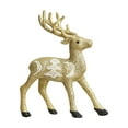 thumbnail image 1 of Uutvmp Christmas Reindeer Figurines 4.3inch, Foam Glitter Reindeer Figures with Moon and Christmas Tree Pattern Gold and White Standing Deer Statue, Artificial Animal Crafts for Tabletop Decor, 1 of 6
