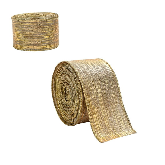 Uutvmp Christmas Ribbon, Portable Christmas Wired Edge Ribbon, Hand Craft Christmas Wrapping Ribbon for Christmas Bow Wreath Making