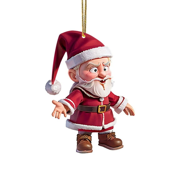 Uutvmp Christmas Santa Claus Figure Sitting Standing Ornament, Acrylic Statue with White Beard, Charming and Festive, Ideal for Indoor and Outdoor Tables, Christmas Party Favors, Holiday Decor