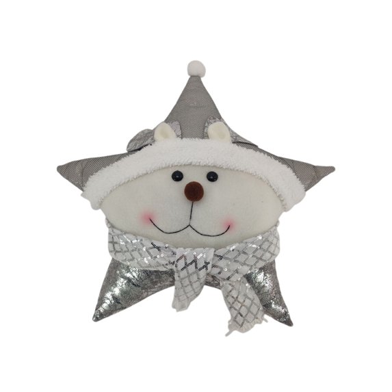 Uutvmp Christmas Star Pillow,12" Sliver Decorative Throw Pillows for Bed Couch,Star Shaped Pillow Floor Cushions for Home Indoor Room Sofa Decor