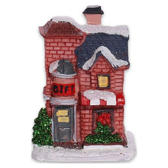 Uutvmp Christmas Village Sets, LED Lighted Christmas Village Houses with Figurines, Christmas Village Collection Indoor Room Decor Collectible Buildings