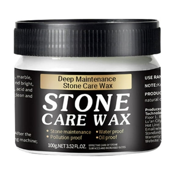 Uutvmp Cleaner and Stone Polish Care Wax, 3.5oz Restores Shine and Nourishes Stone Surfaces, Suitable for Granite Countertops and Quartz, Floor Wax for Long-lasting, 80g
