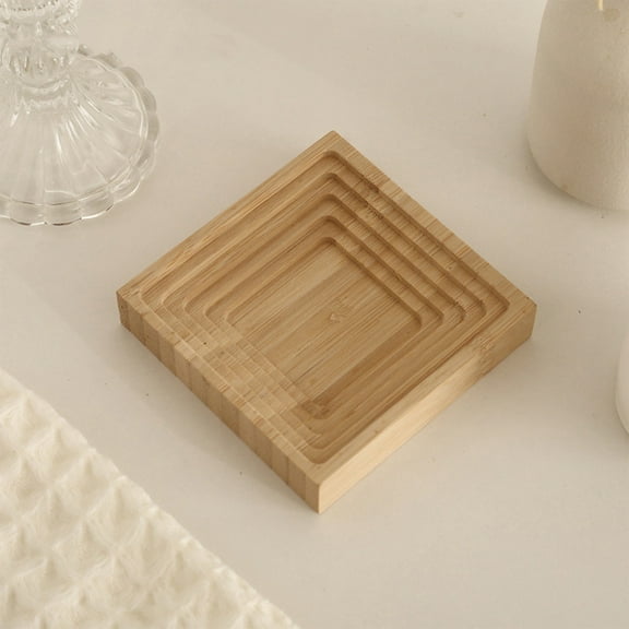 Uutvmp Decorative Wood Cutting Board, Wooden Board Square Shaped Wood Serving Trays, Boho Cutting Chopping Block Decor Serving Trays for Home Kitchen Decoration