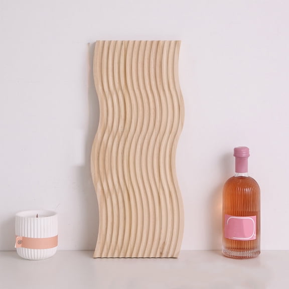 Uutvmp Decorative Wood Cutting Board, Wooden Board Wave Shaped Wood Serving Trays, Boho Cutting Chopping Block Decor Serving Trays for Home Kitchen Decoration
