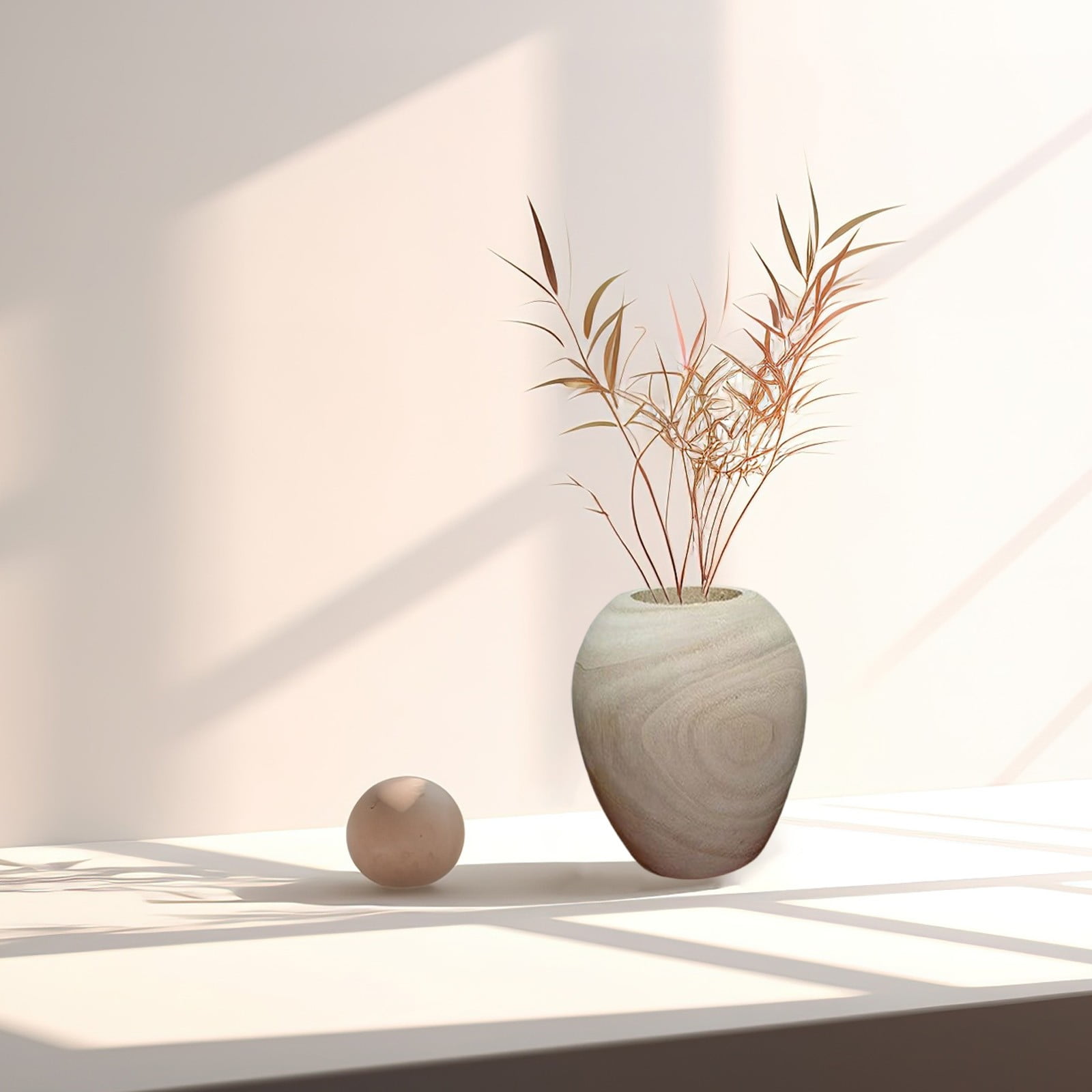 Wooden Decorative Vase – Rustic and Elegant Home Accent (2808-21)