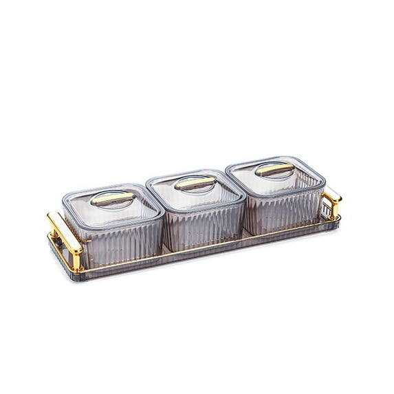 Uutvmp Dessert Dividing Plate Cookies Jar, Serving Bowls Serving Platter Divided Dishes for Reception Room Office Kitchen Bread, 3 Grids