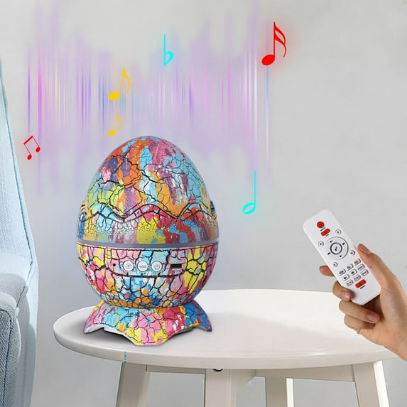 Uutvmp Dinoglow Eggs Projector, 4 in 1 Star Lights Projector, with Wireless Music Player, Dinosaur Eggs Aurora Star Projector Night Light, with White Noise, Room Decor with Timer and Remote