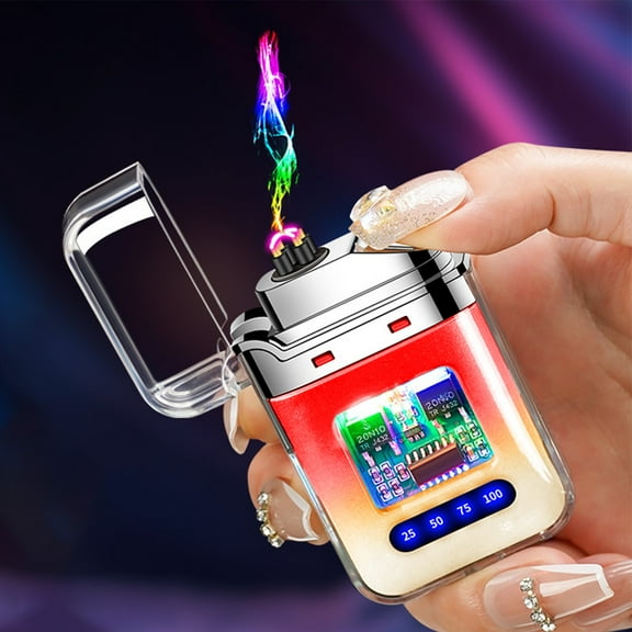 Uutvmp Electric Lighter USB Rechargeable Lighter, Windproof Plasma Lighter Arcs Plasma Lighters, Flameless Lighters for Camping Survival Tactics Adventure
