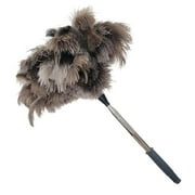 Uutvmp Extendable Ostrich Feather Duster, 75 inches Fluffy Long Handle Reusable Feather Duster for Cleaning Ceiling Fan,Pendant lamp, High Ceiling, Blinds, Furniture