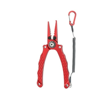 Uutvmp Fishing Pliers Aluminum Fishing Pliers with Sheath Hook Remover Braided Line Cutter Split Ring Saltwater Scissors Fishing Tackle Tools Fishing Accessories
